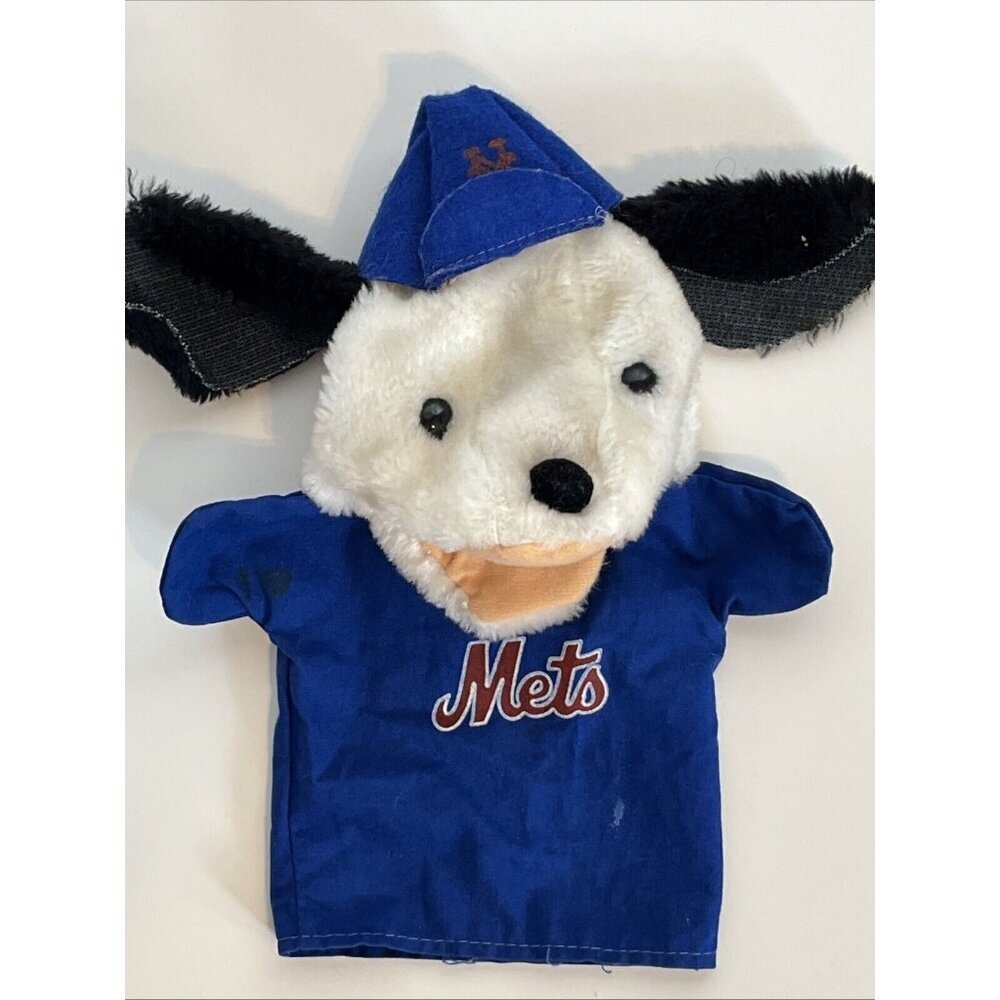 Vintage New York Mets Plush Puppy Dog Hand Puppet Stadium Toy RARE 11" TLC